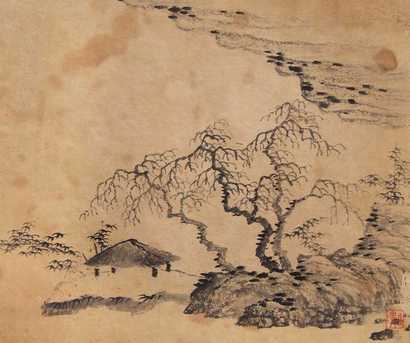 佚名 山水 镜心